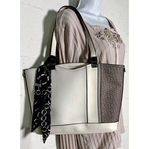 Color Block  Women Tote Calvin Klein Monogram Design